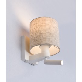 CLA-City Brighton: E27 Wall Lamp+LED Adjustable Reading Light - Aluminium